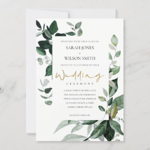 Carte De Remerciements Tropical Green Leafy Capsule Fauna Mariage Inviter
