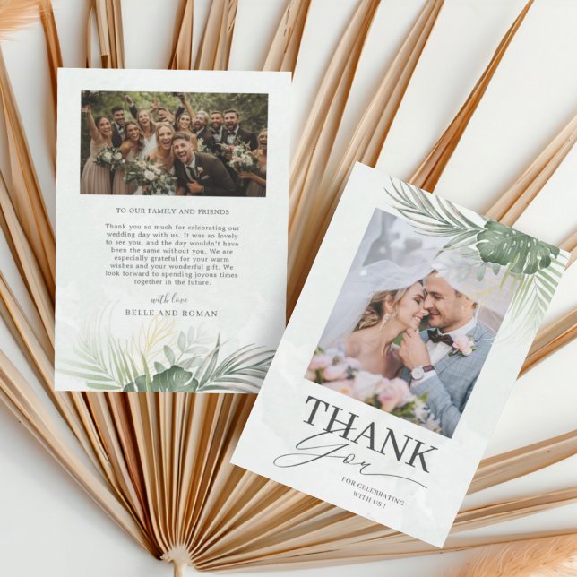 Carte De Remerciements Tropical Green Tropical Thank You Wedding  (Créateur téléchargé)