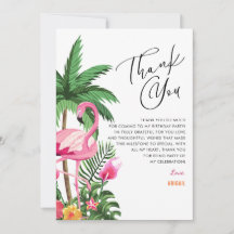Tropical Hawaiian 25th Birthday Thank You Cards   