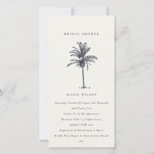 Carte De Remerciements Tropical Palm Tree Marine Kraft Fête des mariées I