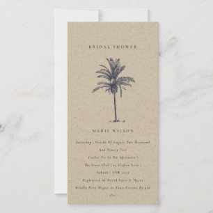 Carte De Remerciements Tropical Palm Tree Marine Kraft Fête des mariées I