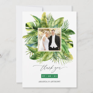 Carte De Remerciements Tropical Summer Beach Wedding Photo Collage