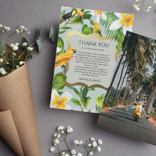Carte de remerciements tropicale avec photo