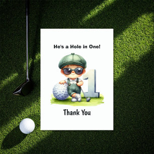 Carte De Remerciements Trou en un Golf 1er anniversaire