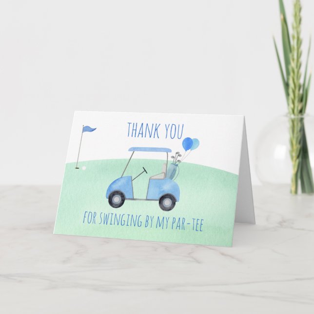 Carte De Remerciements Trou En Un Golf Premier Anniversaire (Devant)