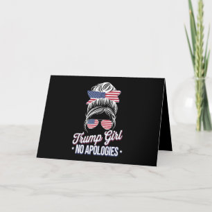 Carte De Remerciements Trump Girl Pas d'excuses Messy Bun Retro Vintage