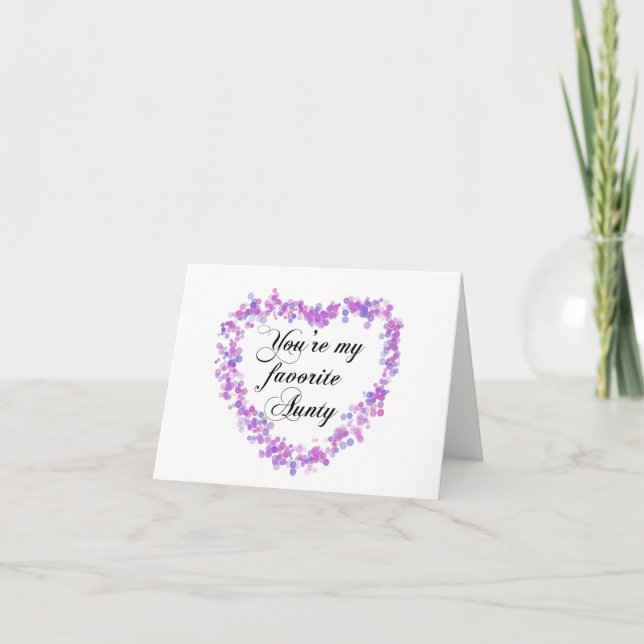 Carte De Remerciements Tu es ma tante préférée (Devant)