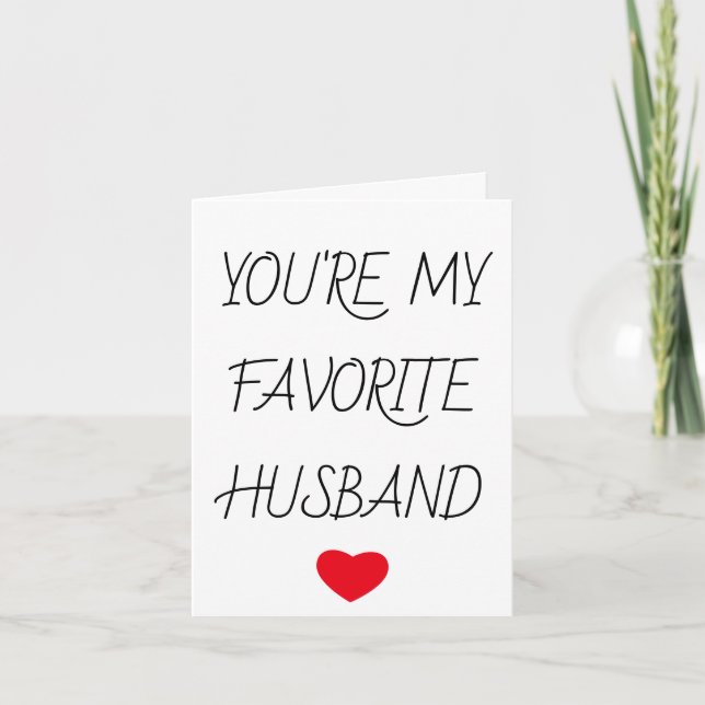 Carte De Remerciements Tu es mon mari favori Drôle Saint Valentin (Devant)