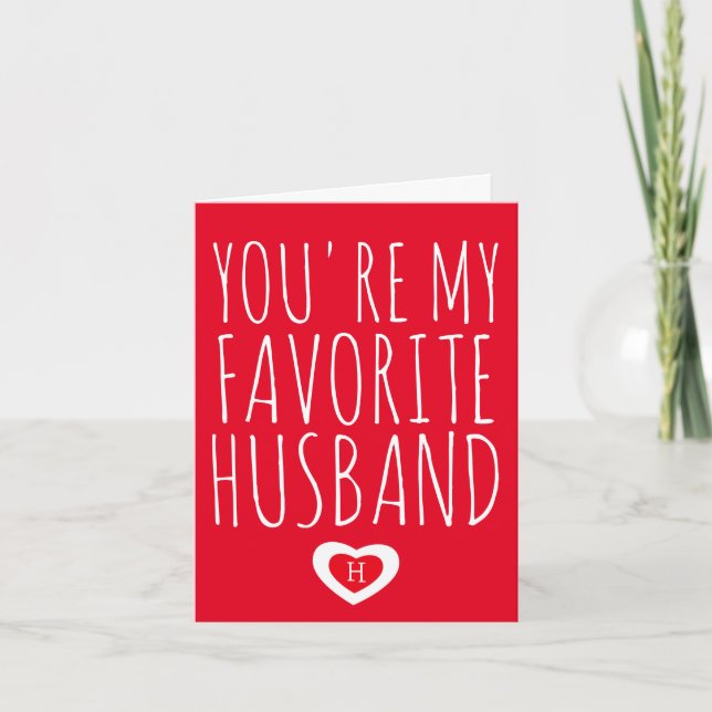 Carte De Remerciements Tu es mon mari favori Drôle Saint Valentin (Devant)