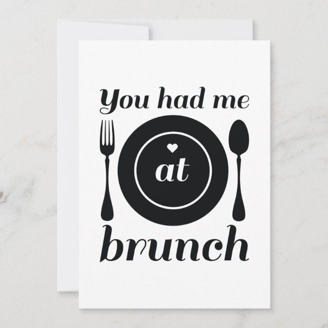 Carte De Remerciements Tu M'As Eu À Brunch (Devant)