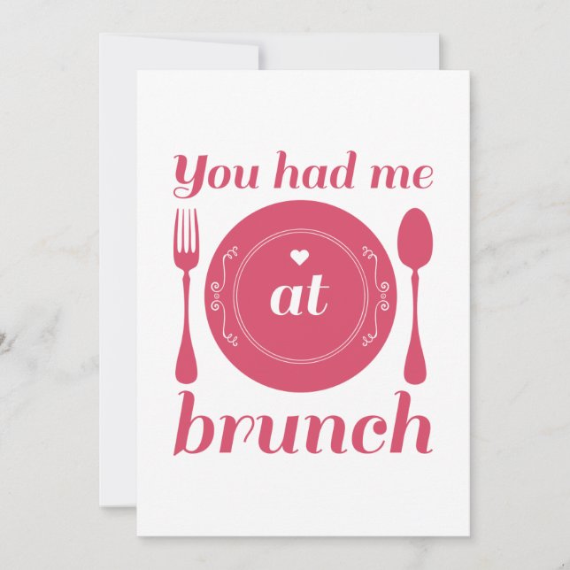 Carte De Remerciements Tu M'As Eu À Brunch (Devant)