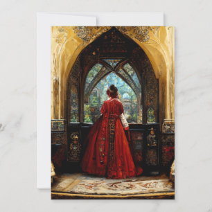 Carte De Remerciements Tudor femme en robe crimson