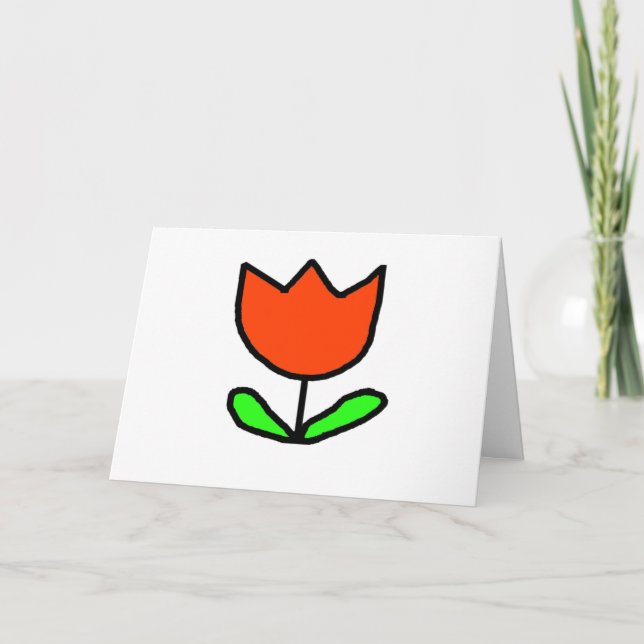 Carte De Remerciements Tulipe rouge (Devant)