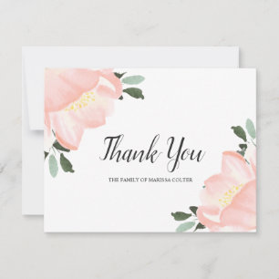 Carte De Remerciements Tulipes élégantes Blush rose florale Sympathie fun
