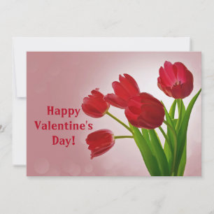 Carte De Remerciements Tulips Valentine's Day Flat Card