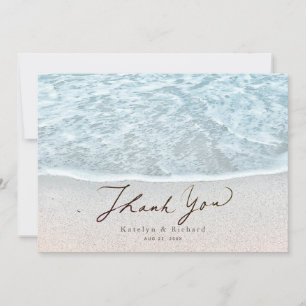 Carte De Remerciements Turquoise Blue Tropical Ocean Beach Mariage