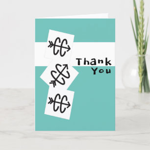 Carte de remerciements turquoise de course inter-p
