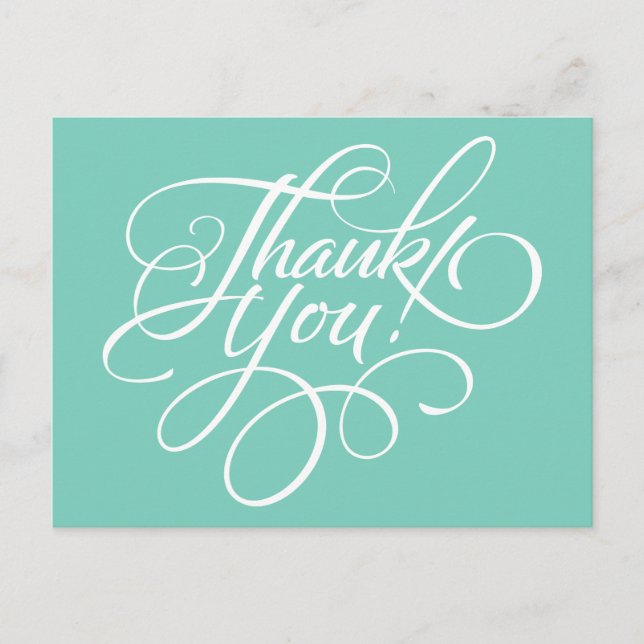 Carte de remerciements turquoise design (Devant)