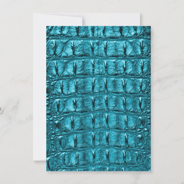 Carte De Remerciements turquoise empreinte d'alligator bleu bleu d'aqua t (Devant)