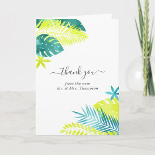 Carte De Remerciements Turquoise - Turquoise et Lemon Tropical Mariage Ph