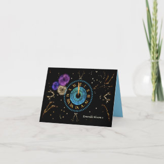Carte De Remerciements Turquoisel Midnight Clock