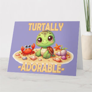 Carte De Remerciements Turtally Adorable fun pun Cute baby Turtle dessin