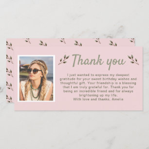 Carte De Remerciements Twigs moderne photo Anniversaire