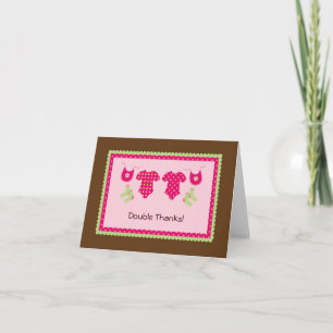 Carte de remerciements Twin Girls
