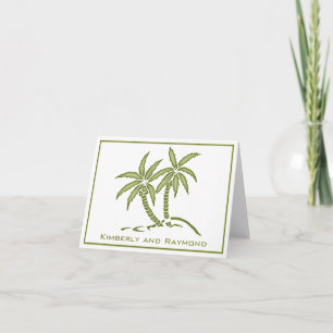 Carte De Remerciements Twin Green Tropical Palm Trees Personnalisé