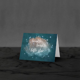 Carte De Remerciements Twinkle Little Star Photo Turquoise Green et Tau