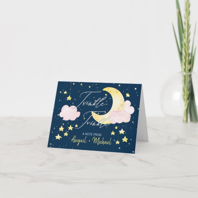Carte De Remerciements Twinkle Twinkle Little Star Baby Girl (Devant)