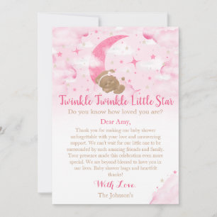 Carte De Remerciements Twinkle Twinkle Little Star Bear Baby shower