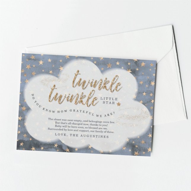 Carte De Remerciements Twinkle Twinkle Little Star Boys Baby shower bleu (Créateur téléchargé)