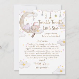 Carte De Remerciements Twinkle Twinkle Little Star Bunny Baby shower