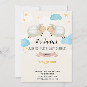 Carte De Remerciements Twins agneau douche