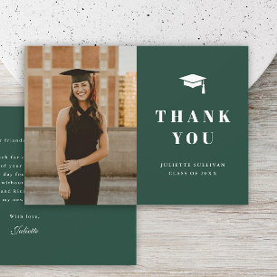 Carte De Remerciements Type minimal de photo Partie de graduation
