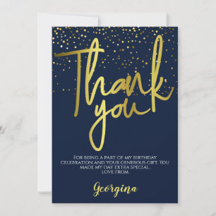 Carte De Remerciements Typographie de l'or
