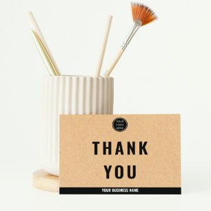 Carte De Remerciements Typographie du logo professionnel Rustic Kraft