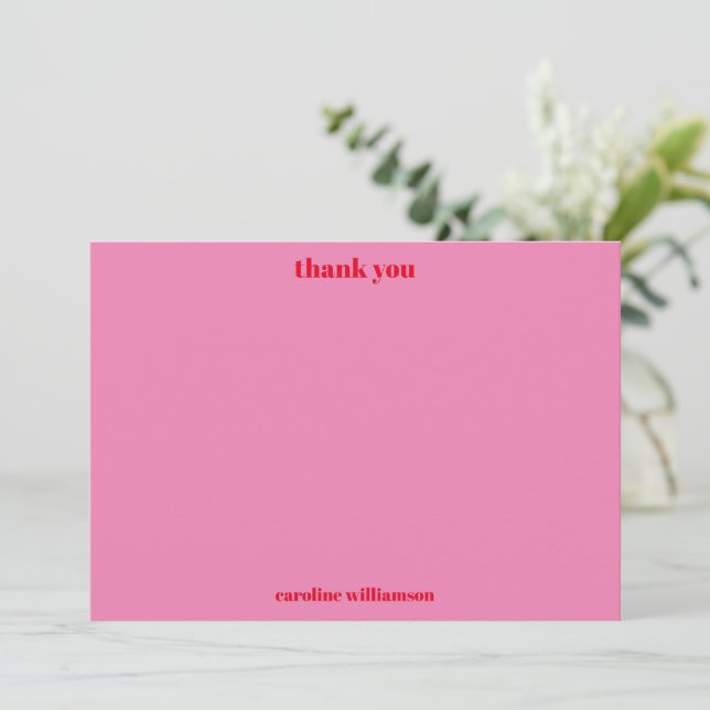 Carte De Remerciements Typographie en gras personnalisée Fête des mariées (Debout devant)