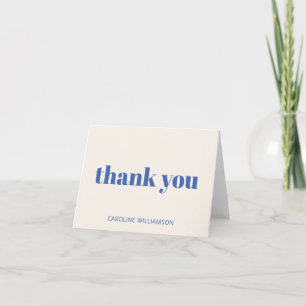 Carte De Remerciements Typographie Gras Anniversaire 50 Ans Bleu Ivoire M