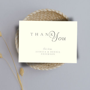 Carte De Remerciements Typographie ivoirienne minimale élégante Mariage d