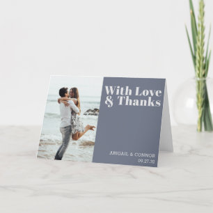 Carte De Remerciements Typographie minimaliste moderne Marine gris bleu