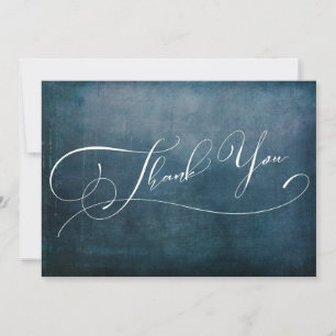 Carte De Remerciements Typographie moderne élégante Perturbé Turquoise Gr