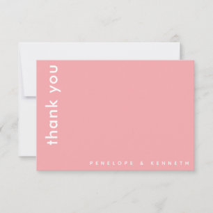 Carte De Remerciements Typographie Moderne Simple Rose Mariage Personnali