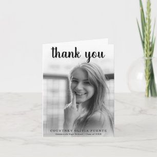 Carte De Remerciements Typographie simple en gras Graduation moderne