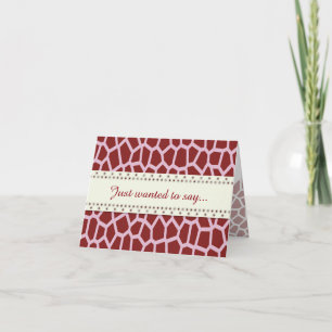 Carte De Remerciements U pick Color/ Brown Giraffe Print in Mosaic Tile