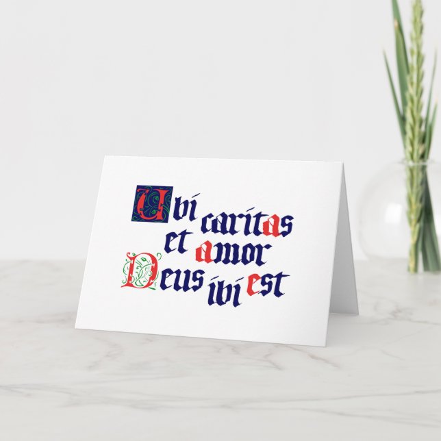 Carte De Remerciements Ubi Caritas (Devant)