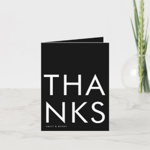 Carte De Remerciements Ultra-moderne Gras Grand Monogramme Simple