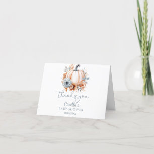 Carte De Remerciements Un Baby shower Garçon Un Peu Citrouille