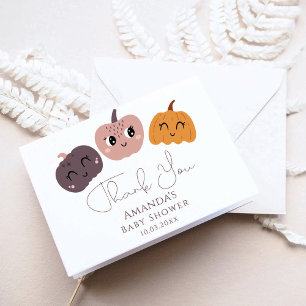 Carte De Remerciements Un Baby shower Moderne Un Peu Citrouille